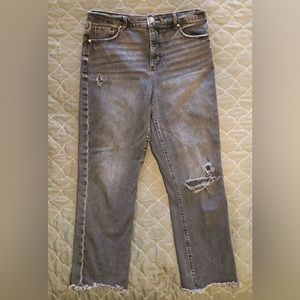 Loft straight crop jeans, faded black